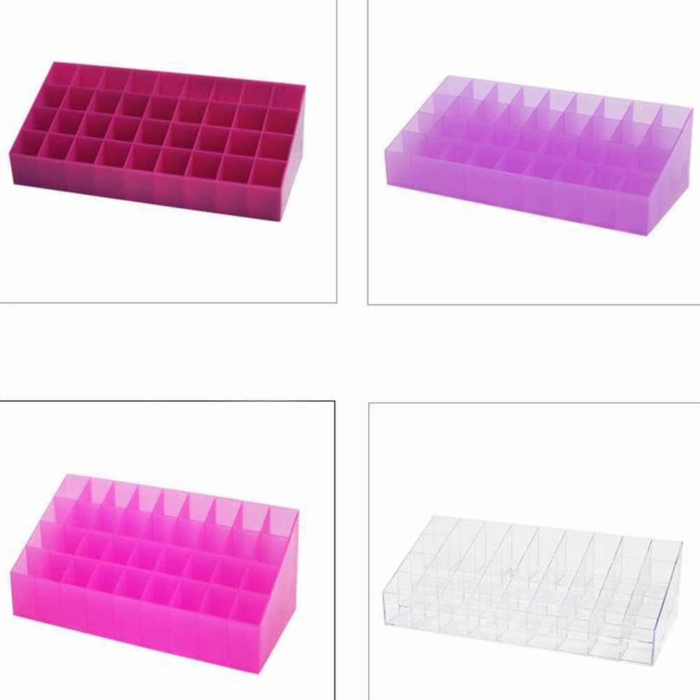 40 Box 4 Rows Lipstick Holder Clear Lip Gloss Makeup Brush Holder 40 Slots Makeup Holder Cosmetic Case Lip Tint Lipstick Storage Case Dressing Table Storage Box Purple