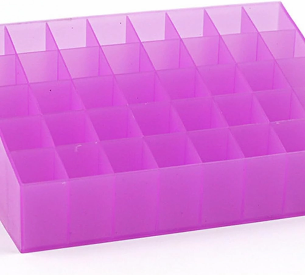 40 Box 4 Rows Lipstick Holder Clear Lip Gloss Makeup Brush Holder 40 Slots Makeup Holder Cosmetic Case Lip Tint Lipstick Storage Case Dressing Table Storage Box Purple