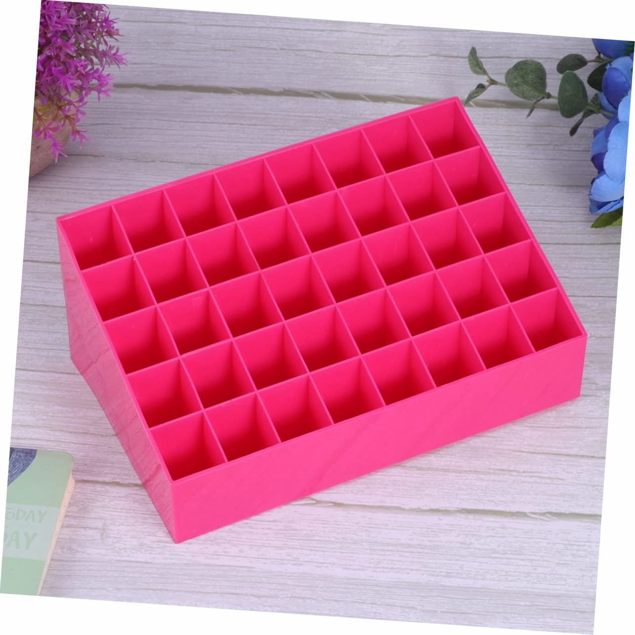 40 Slots Lipstick Storage Box Creative Makeup Organizer Jewelry Holder for Lipstick Nail Polish and Makeup Brush Storage for Home Shop