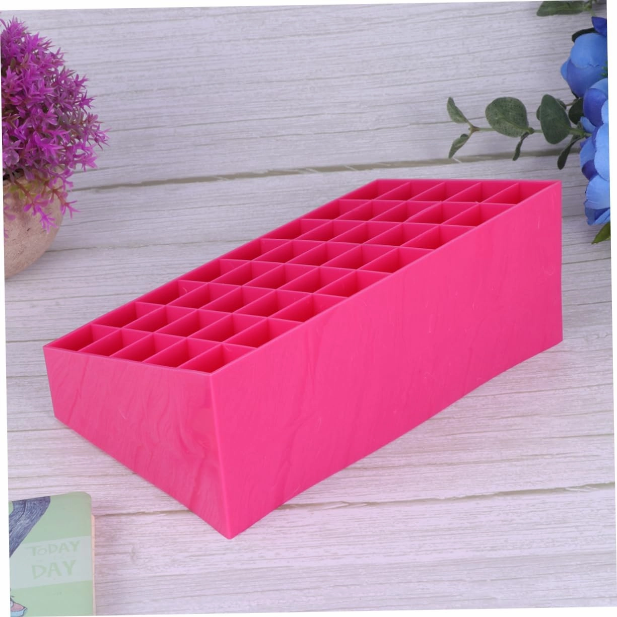 40 Slots Lipstick Storage Box Creative Makeup Organizer Jewelry Holder for Lipstick Nail Polish and Makeup Brush Storage for Home Shop