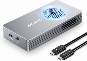 40Gbps M.2 NVMe SSD Enclosure with Fan, Tool Free Installation ,TBU401 for Mac mini M4,M.2 Enclosure Compatible for Thunderbolt 3/4, Aluminum Alloy Enclosure, up to 2700 MB/s