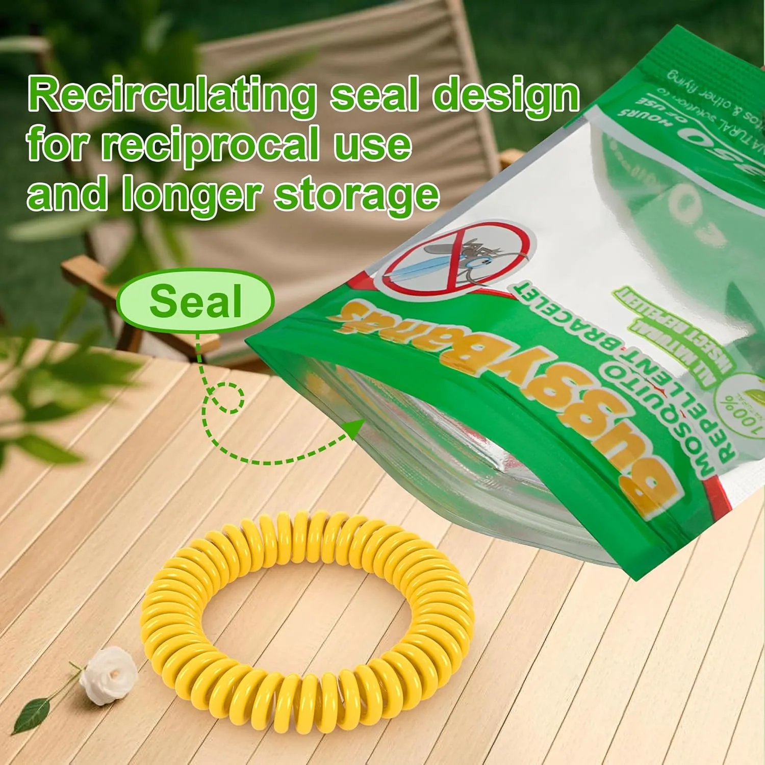 48 Pack Mosquito Bracelets, Mosquito Bands for Adults and Kids with Individually Wrapped & DEET Free, Natural and Waterproof Wristbands Citronella Bracelets for Camping Hiking