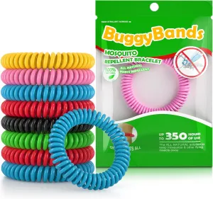 48 Pack Mosquito Bracelets, Mosquito Bands for Adults and Kids with Individually Wrapped & DEET Free, Natural and Waterproof Wristbands Citronella Bracelets for Camping Hiking