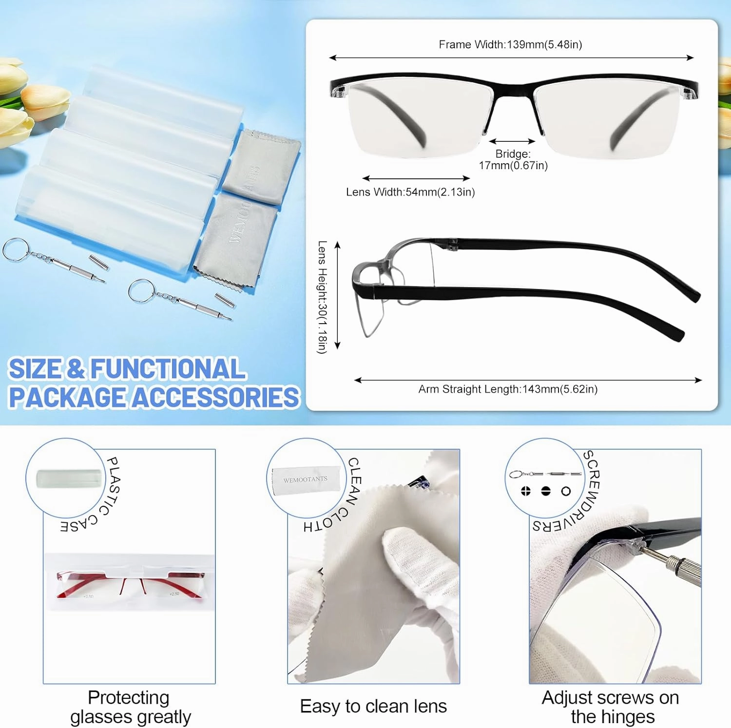 4 Pack Reading Glasses 1.75 for Women Men Blue Light Blocking Glare Filter Computer Readers 1.0 1.25 1.5 1.75 2.0 2.25 2.5 2.75 3.0 3.5 4.0 Black 175