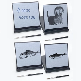 4 Pack Water Drawing Board Mini Zen Buddha Meditation Drawing Board Paint with Water for Relaxation, Portable Size Magic Watercolor Drawing Board with Brush