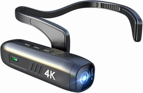 4K 30FPS Head Mounted Camera Wearable WiFi Video Camera Camcorder Webcam 120°Wide Angle Lens -Shake Built-in Battery APP Control for Vlog Video Recording