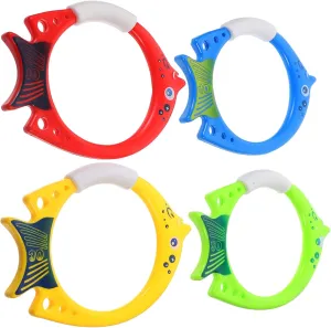 4pcs Youth Diving Rings Material for Swimming Pool Fun Skill Improvement Smooth Edges for Diving Games and Training Activities