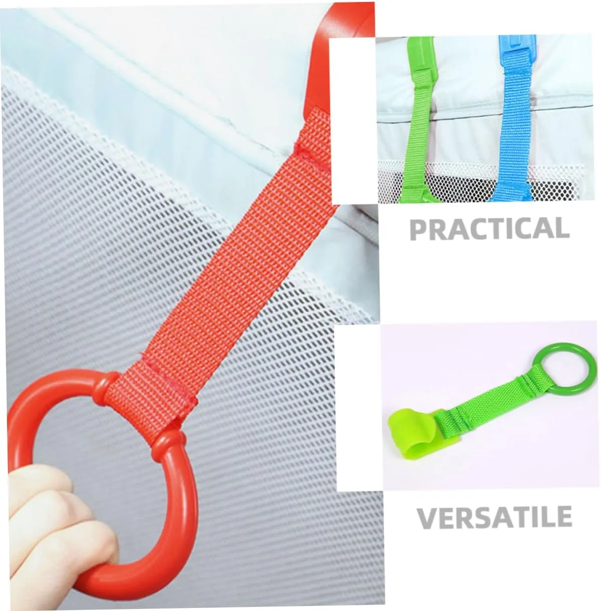 4sets Playpen Pull up Rings Baby Toddler Hand Pull Ring Baby Supplies Learning Tool 4pcs*4