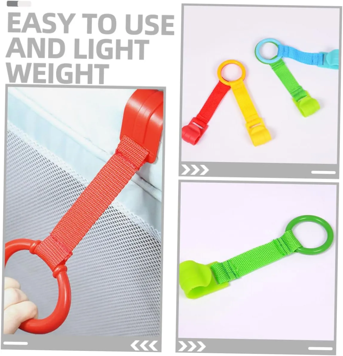 4sets Playpen Pull up Rings Baby Toddler Hand Pull Ring Baby Supplies Learning Tool 4pcs*4