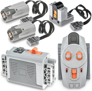 5-in-1 Motor Kit Compatible with Major Brand Power-Function Set Technic-Parts Motor-Set IR Receiver Remote-Control AA Battery Box