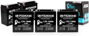 5-Pack UB-YTX20CH-BS Battery Replacement for 2010 Piaggio-Gilera Fuoco 500ie 500 CC Scooter - Factory Activated, Maintenance Free, Motorcycle Battery - 12V, 18AH, UpStart Battery Brand