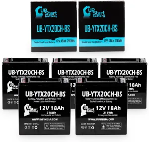 5-Pack UB-YTX20CH-BS Battery Replacement for 2011 Piaggio-Gilera Fuoco 500ie 500 CC Scooter - Factory Activated, Maintenance Free, Motorcycle Battery - 12V, 18AH, UpStart Battery Brand