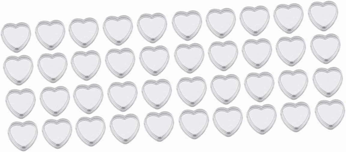 50Pcs Heart Shaped Empty Cosmetic Jars for Creams Skincare Samples and Eye Shadows Portable Storage Case for Travel and Home Use