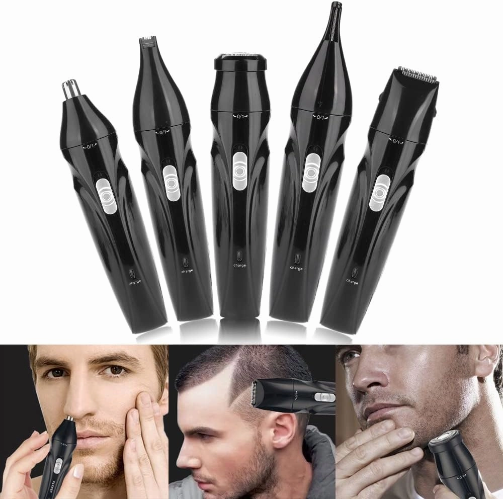 5 in 1 Electric Shaver Nose Ear Hair Trimmer USB Rechargeable Beard Trimmer Shaver Eyebrow Hair Remover Beard Hair Clipper Cut