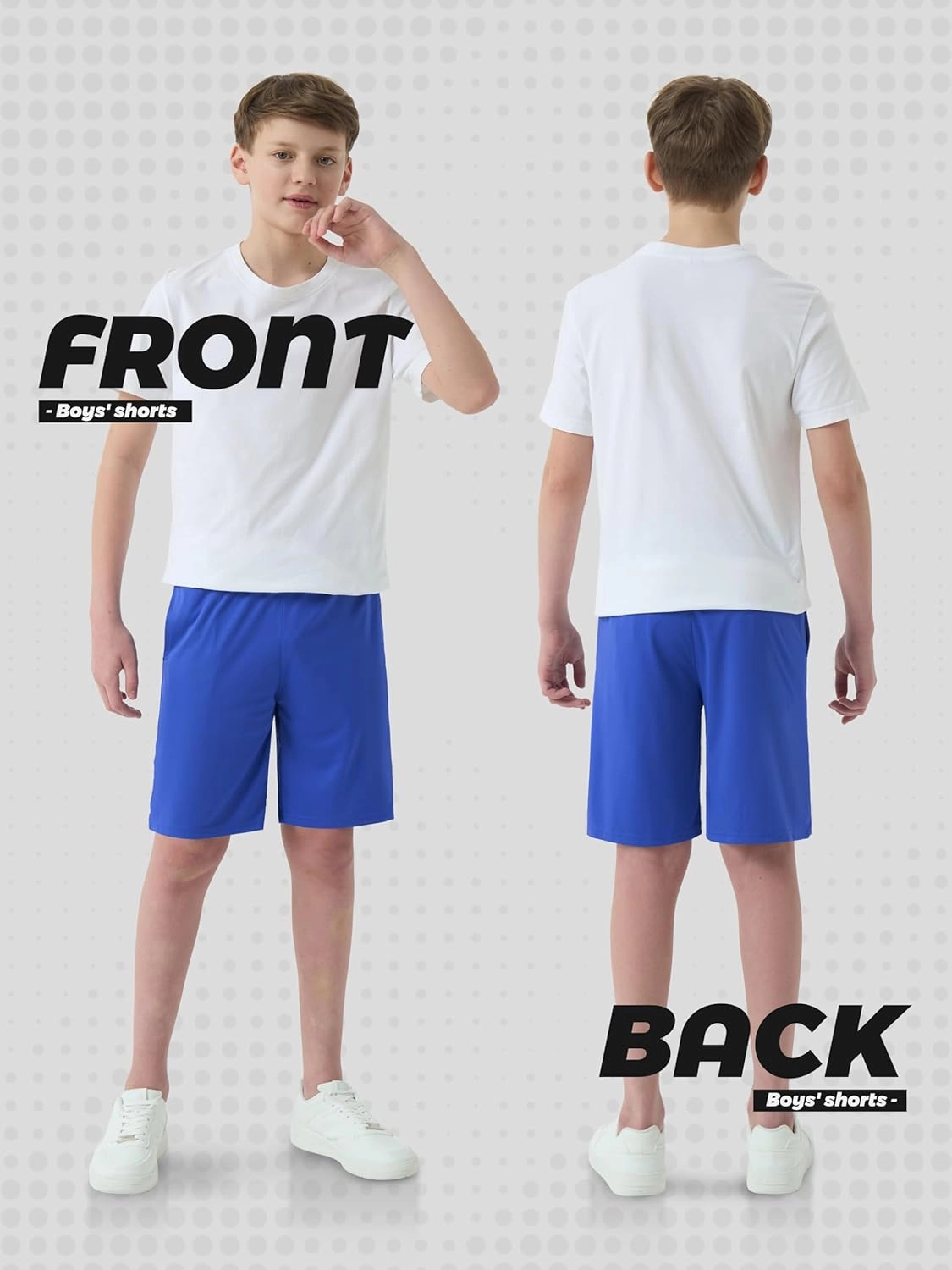 5-Pack Boys Athletic Shorts with Pockets, Dry-Fit Basketball Soccer Shorts for Youth & Kids Outdoor
