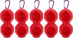 5Pcs Golf Ball Silicone Double Case Cover, Portable Protective Holder for Golf Balls, Wear Resistant and Anti Falling, Convenient to Carry with Buckle, Sturdy Silicone Material