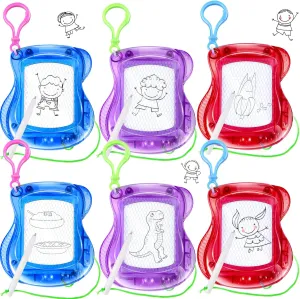 6 Packs Mini Magnetic Drawing Board Set for Kids Christmas 4 Inch Erasable Doodle Board Toddler Party Favor Gift Goody Bag Stuffers for Children Birthday Presents