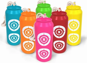 6 Pack Shatterproof Bottle Shooting Targets, Plastic Bottles with Rope and Foldable Funnel for Firearm Target Practice, Bright Colors Targets for Backyard Indoor Outdoor Gun Range