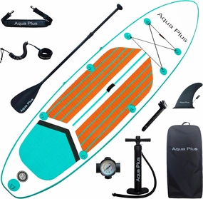 6inches Thick Inflatable SUP for All Skill Levels Stand Up Paddle Board,Paddle,Pump,ISUP Travel Backpack, Leash,Shoulder Strap,Youth,Adult Inflatable Paddle Board