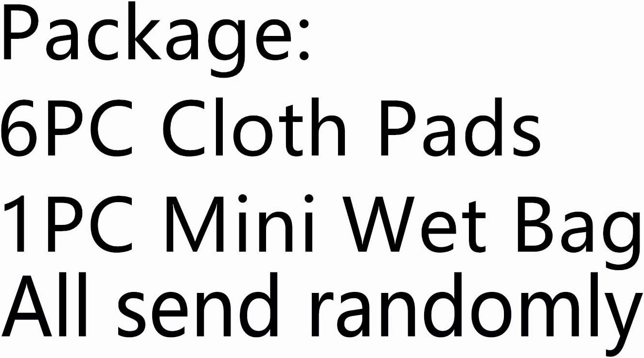 7PCS Pack Washable Cloth Pads Including 6PCS Heavy Flow Feminine Hygiene Bamboo Charcoal Cloth Mama Reusable Menstrual Pads Reusable Sanitary Napkins Pad   1PC Mini Wet Bag