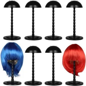 8-Piece Portable Wig Holder Set, 13.8-Inch Wig Display Stands, Non-Slip Plastic Racks With Secure Base, Multi-Functional For Home & Beauty Salon Use