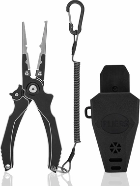 8 Inch Aluminum Alloy Fishing Pliers, Portable Multifunctional Hook Remover with Safety Lock, Tungsten Carbide Cutters,Lightweight Fishing Tool