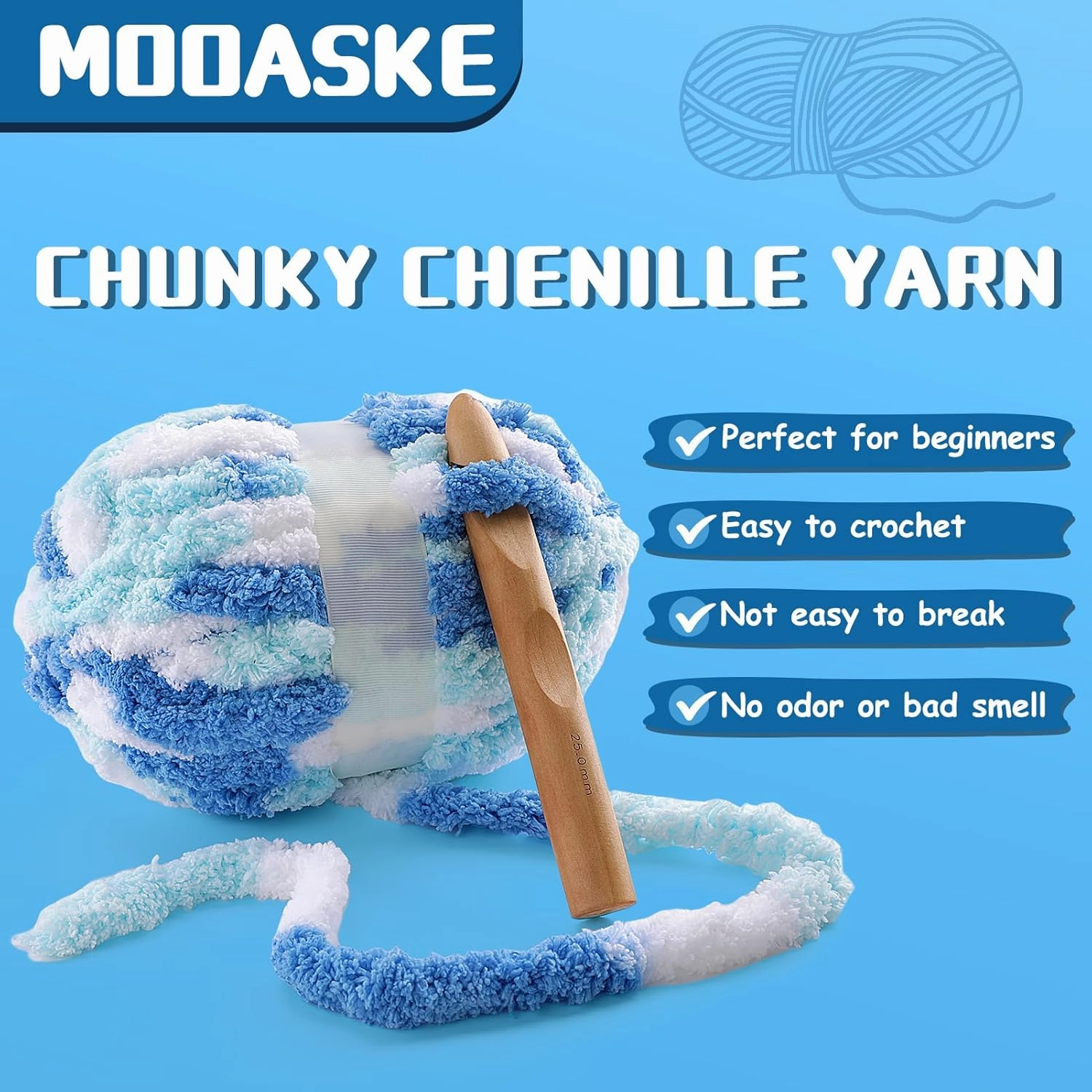 8 Pcs Chunky Yarn for Hand Knitting - Chunky Chenille Yarn for Crocheting - Fluffy Yarn for Crochet - Jumbo Yarn for Hand Knitting 227 yds 61.6 oz of Super Bulky Yarn (Black-White-Grey)