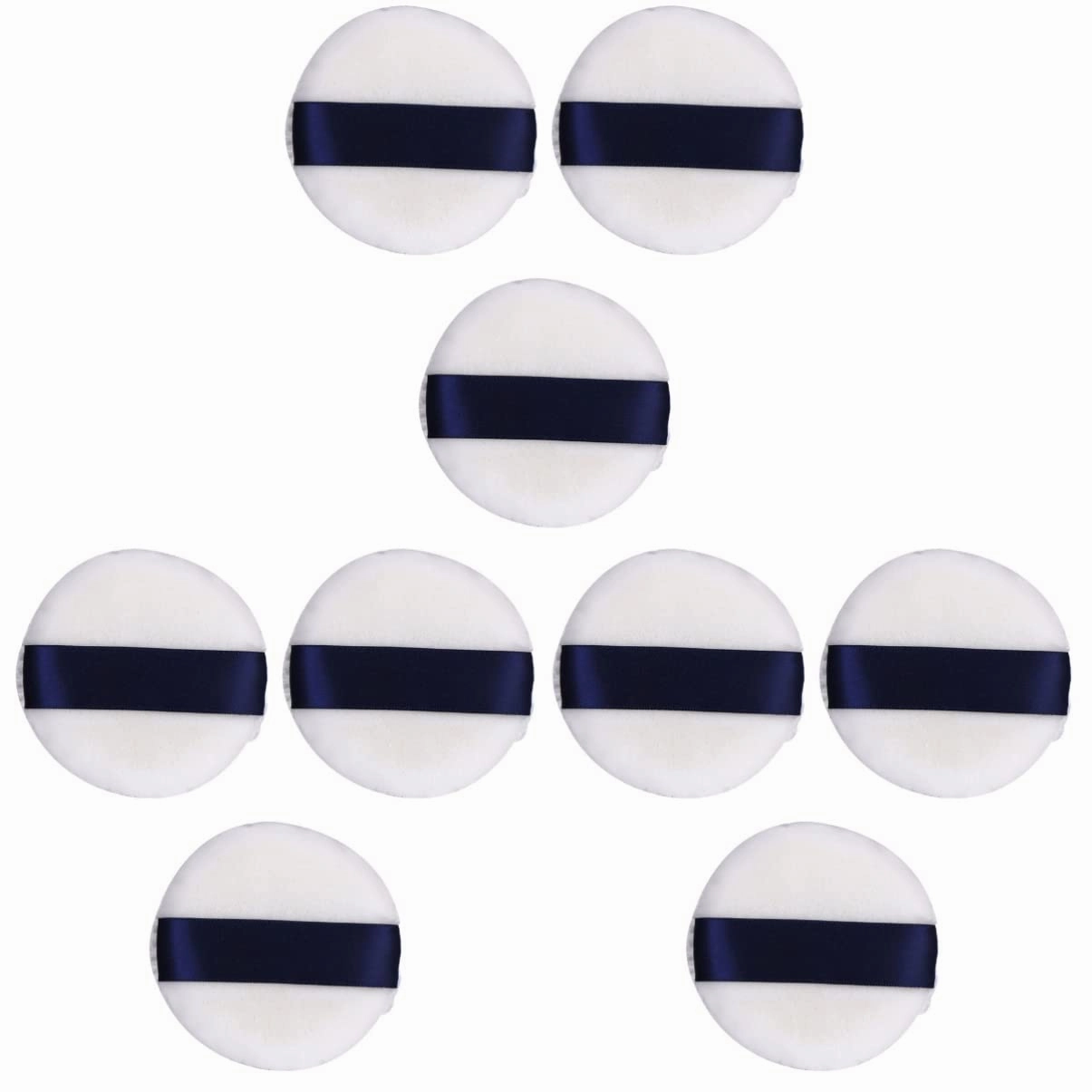 9pcs Fluffy Puff for Makeup Soft Dual-sided Velour Applicators for Loose Foundation Blusher and Highlighter for Both Use