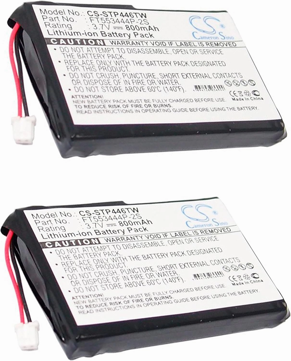 (2PACK Replacement Battery for Stabo freecomm 600 Set PMR 446 20640 Freecomm 850 FT553444P-2S 800mAh