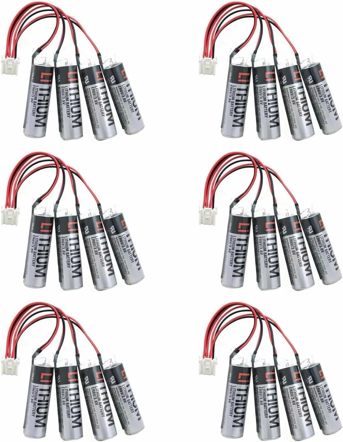 《6 Pack》8000mAh 3.6V ER6V/3.6V HW0470360-A Battery Replacement for YASKAWA Motoman Robot 149689-1,Non-Rechargeable