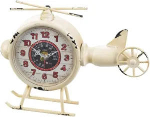 Accent Plus White Helicopter Desk Clock 9.5x2x7