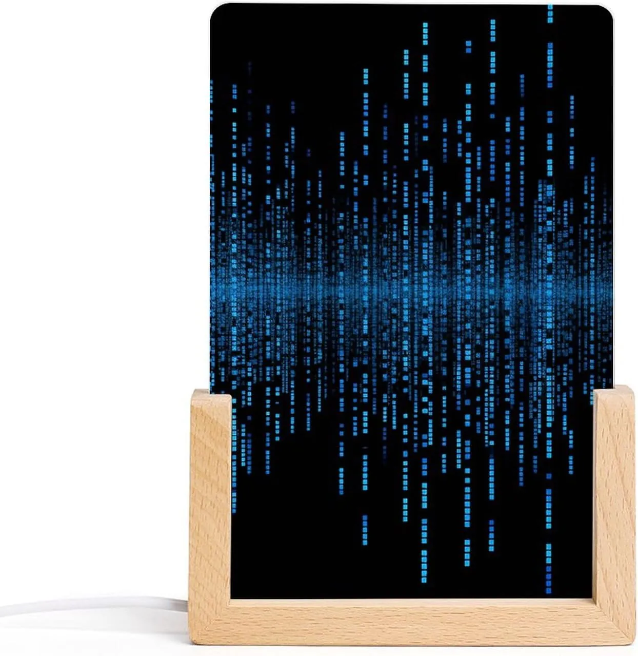 Acrylic Night Light Mirror Night LightThe Blue Binary Matrix Bedroom Night Light Smart Night Light Rechargeable Night Light