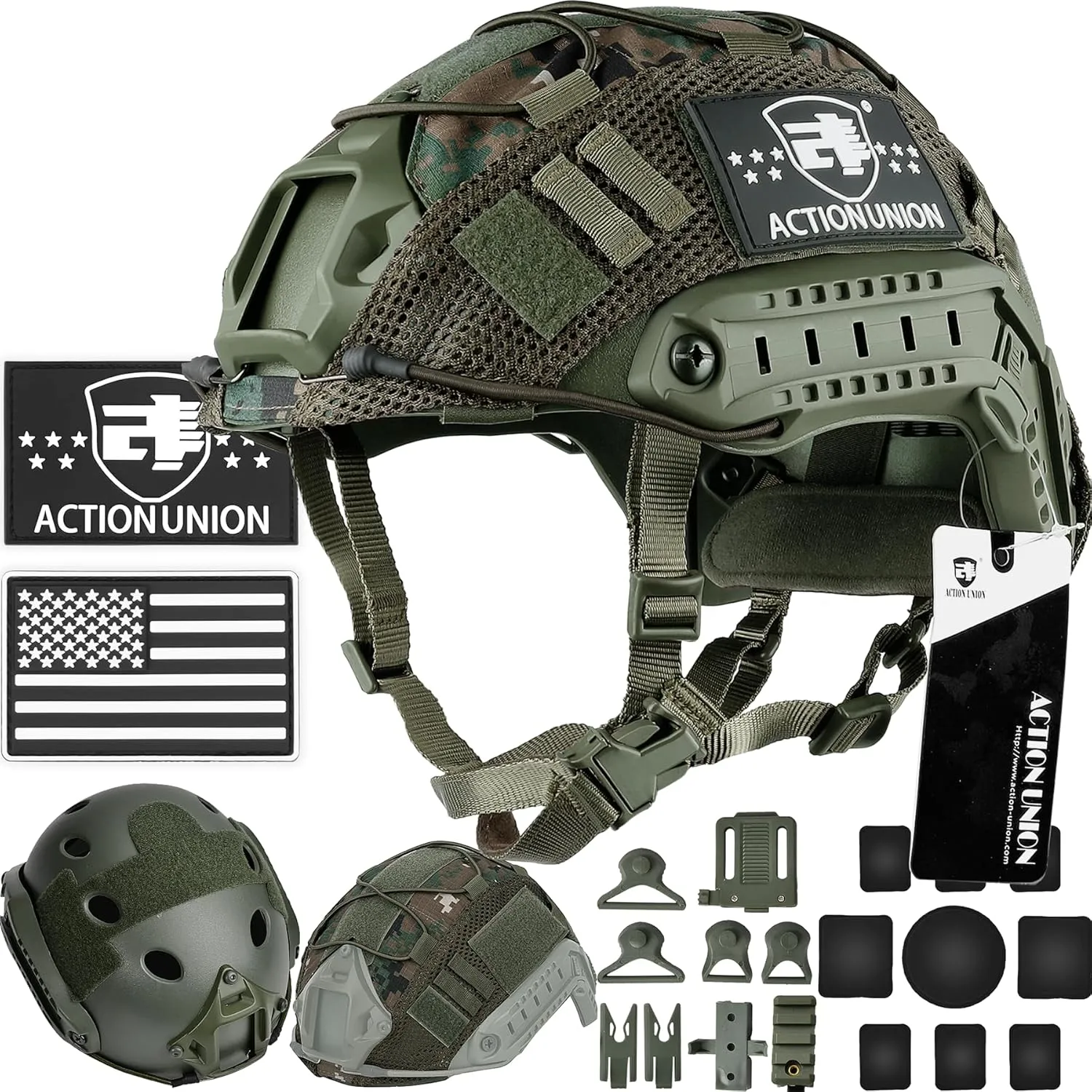 ACTIONUNION Airsoft Helmet Set PJ Type Tactical Paintball Helmet
