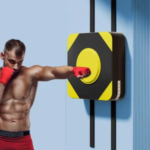 Adjustable Wall Punching Bag - Durable PU Sandbag for Boxing Training, Perfect for Muay Thai, Taekwondo, Karate - Ideal for Home Fitness & Noise Reduction 40*10*40cm/15.7*3.9*15.7in Black-Yellow