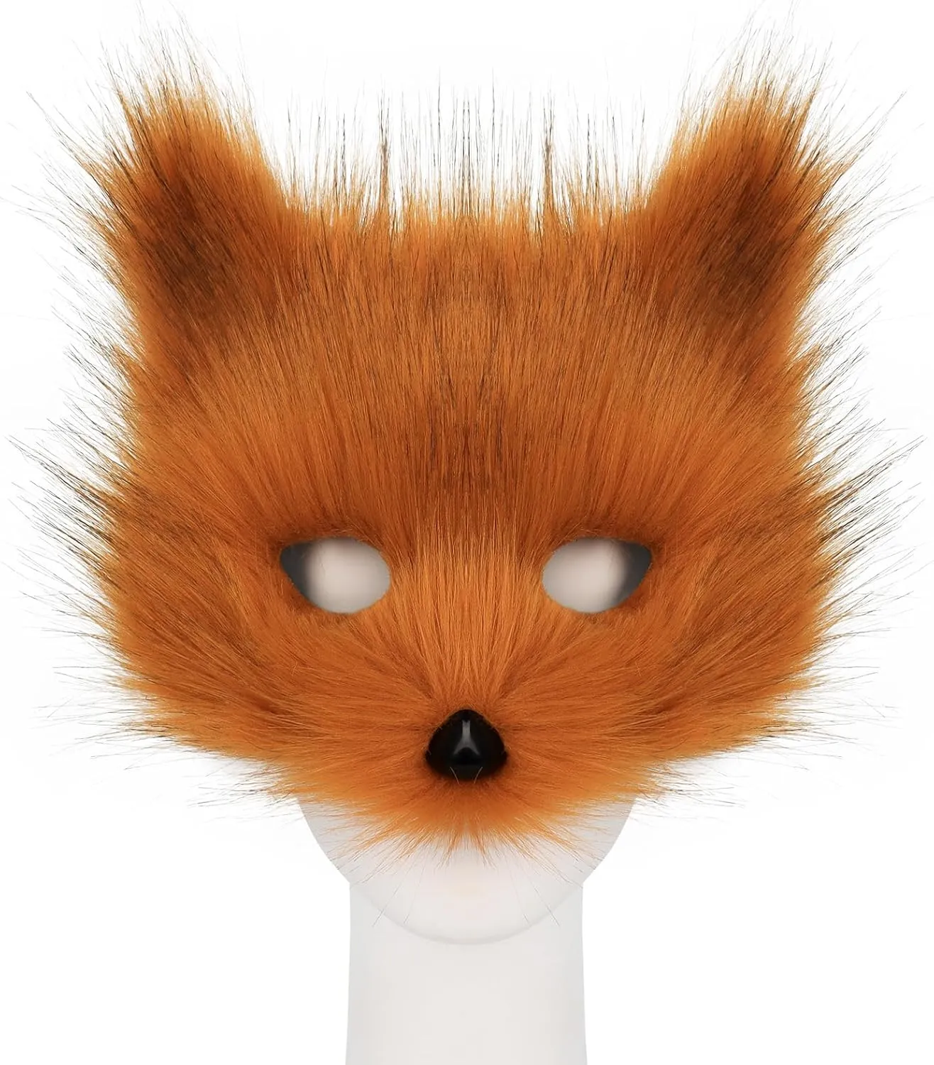 Adolala Faux Fur Fox Tail Cat Wolf Cosplay Costume Set Plush Mask Fluffy Paw Gloves Halloween Christmas Party for Girls Women