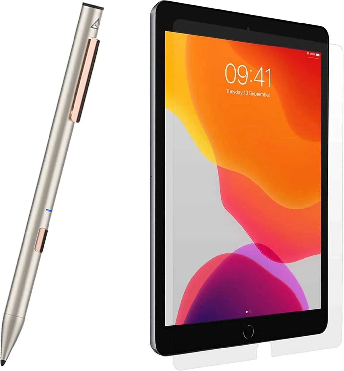 Adonit Note (Gold) Stylus Pen for iPad with iPad 8th/7th (10.2, 2020/2019 8th/7th Generation) Screen Protector