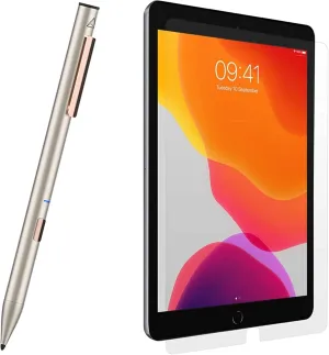 Adonit Note (Gold) Stylus Pen for iPad with iPad 8th/7th (10.2, 2020/2019 8th/7th Generation) Screen Protector