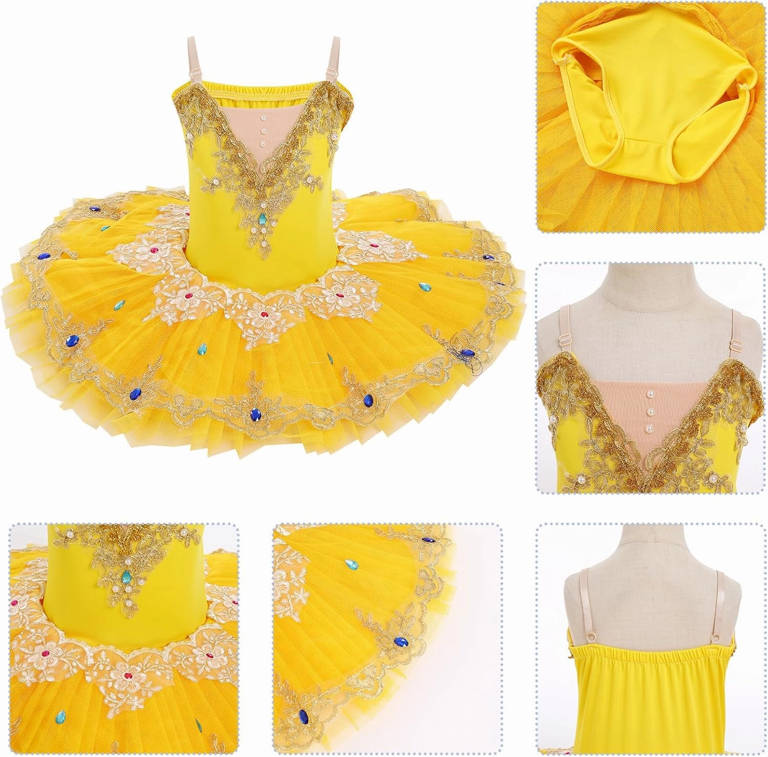 AFAVOM Girls Camisole Skirt Leotard Swan Lake Ballet Dance Outfit Sequin Platter Tutu Dress Ballerina Costume for Performance