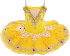 AFAVOM Girls Camisole Skirt Leotard Swan Lake Ballet Dance Outfit Sequin Platter Tutu Dress Ballerina Costume for Performance