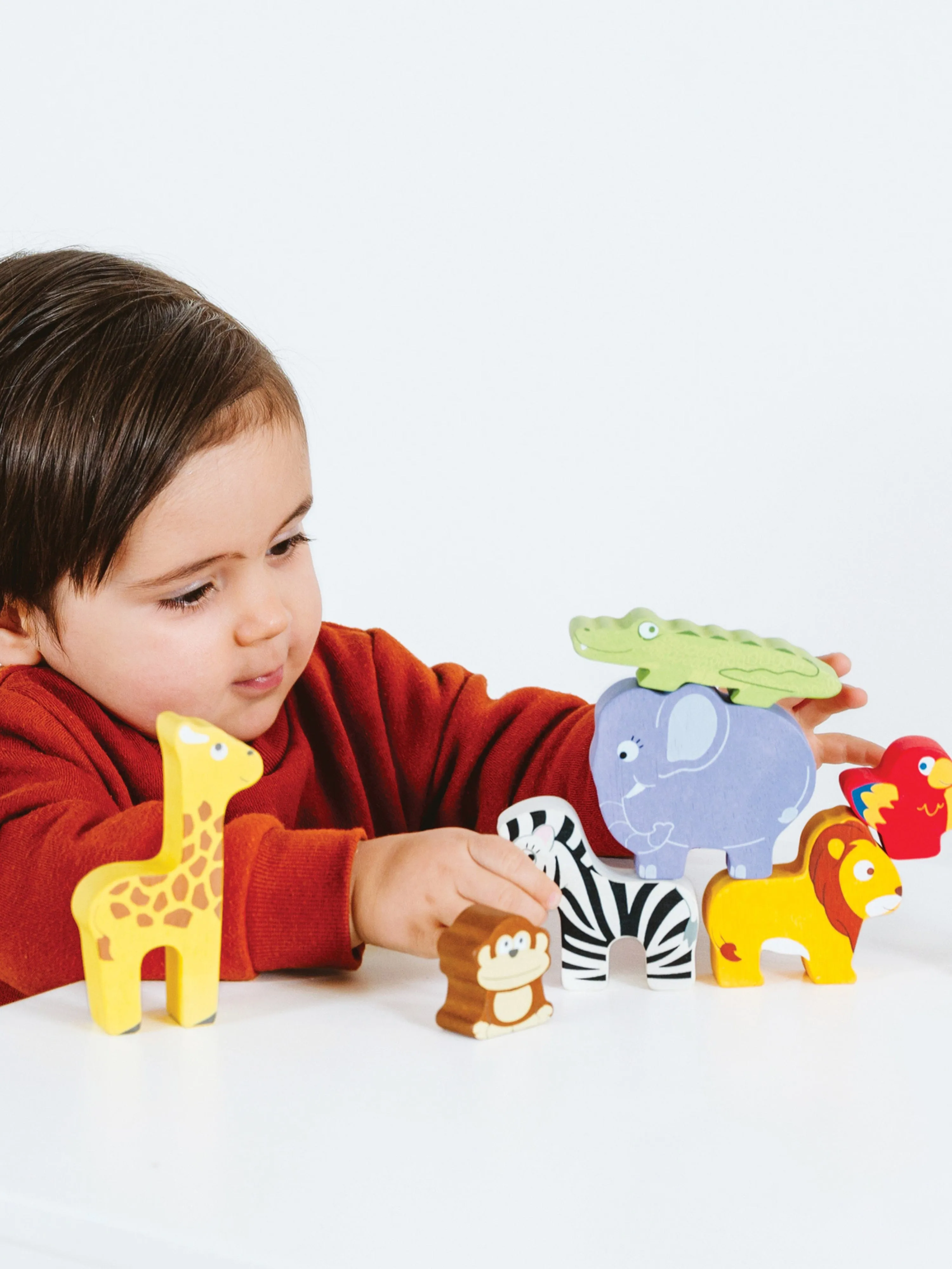 Africa Stacking Animals & Bag-10 Piece (W:7 x D:2 x H:6cm)