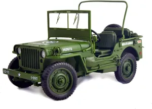 Ailejia Classic Military Truck 1:24 Scale Pretend Play Armored Old Style USA Army Vehicle Diecast Model Collectors Toy Car Great Gift for Children Boys Girls (Military Car)