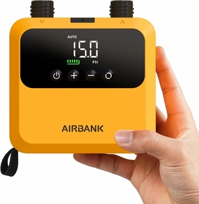 AIRBANK Mini Paddle Board Pump Pulse Pro, Small Rechargeable SUP Pump Electric Portable, Brushless Motor, MAX 20PSI, Fast Inflation Air Pump for Kayak, Inflatables, Boats, Tent, Kite Wings