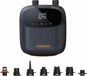 AIRBANK Paddle Board Pump Electric 20PSI The Puffer Pro, Portable SUP Pump, Dual-Stage Inflation & Auto-Off Air Pump for Stand up Paddle Boards, Kayak, Inflatables, Boats, Tent, Kite Wings