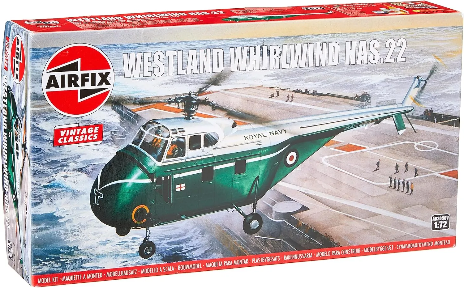 Airfix Vintage Classics Westland Whirlwind Helicopter HAS.22 1:72 Royal Navy Military Aviation Plastic Model Kit A02056V