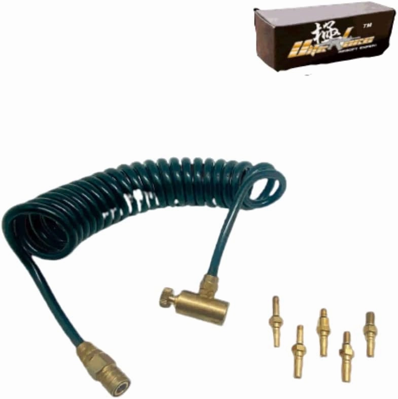 Airsoft Gas Adaptor Valve Sets GBB Uninterrupted Gas Supply Adapter Valve Set for Gas Canisters Filling with 5 Adapters fit WE-Tech, Tokyo Marui, VFC, and KWA Air Guns.