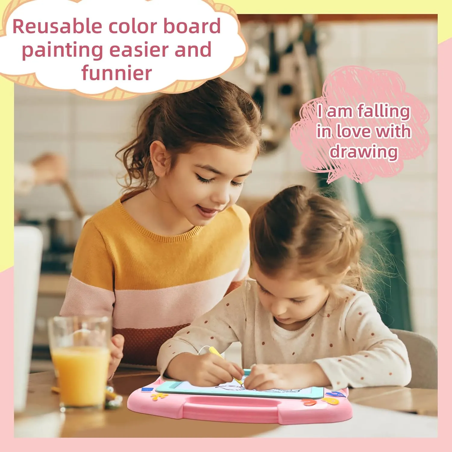 AiTuiTui Magnetic Drawing Board Toddler Toys for 3 4 5 Years Old, Travel Size Erasable Doodle Sketching Writing Pad for Kids in Car, Early Education Learning Skill Development Toddler Toys