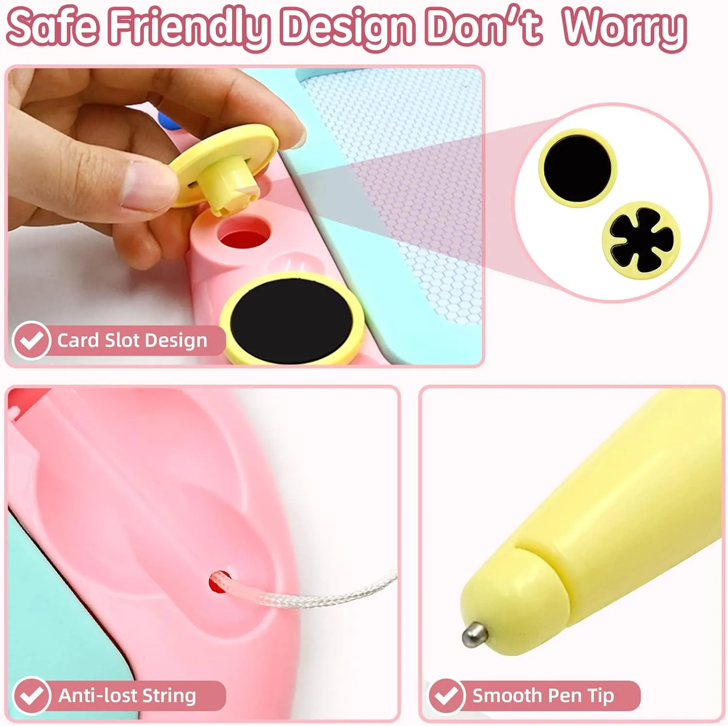 AiTuiTui Magnetic Drawing Board Toddler Toys for 3 4 5 Years Old, Travel Size Erasable Doodle Sketching Writing Pad for Kids in Car, Early Education Learning Skill Development Toddler Toys