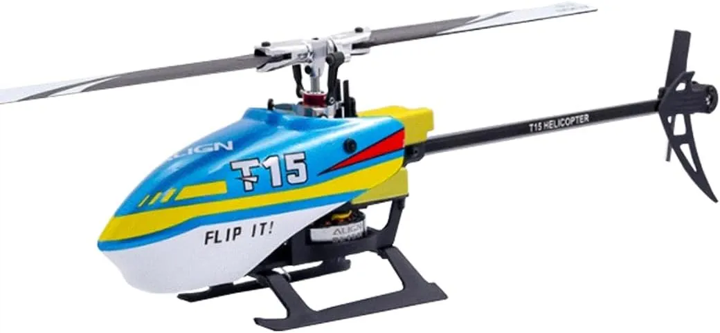 Align T-rex T15 Combo 2S 360mAh Built-in Receiver Futaba S-FHSS 2.4 GHz System (BNF) - Remote Control Helicopter BNF Blue Version