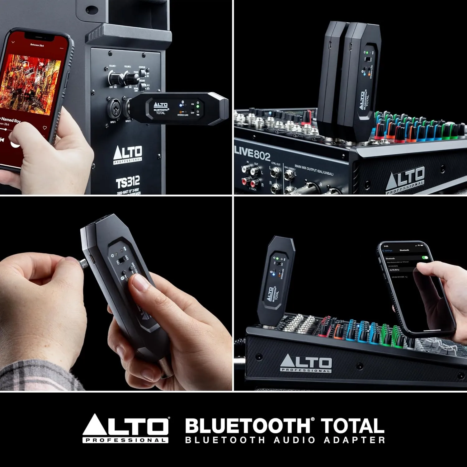 ALTO Bluetooth Total 2 - XLR Equipped Rechargeable Bluetooth Receiver For Mixing Desk / Audio Mixer Setups and Active PA systems