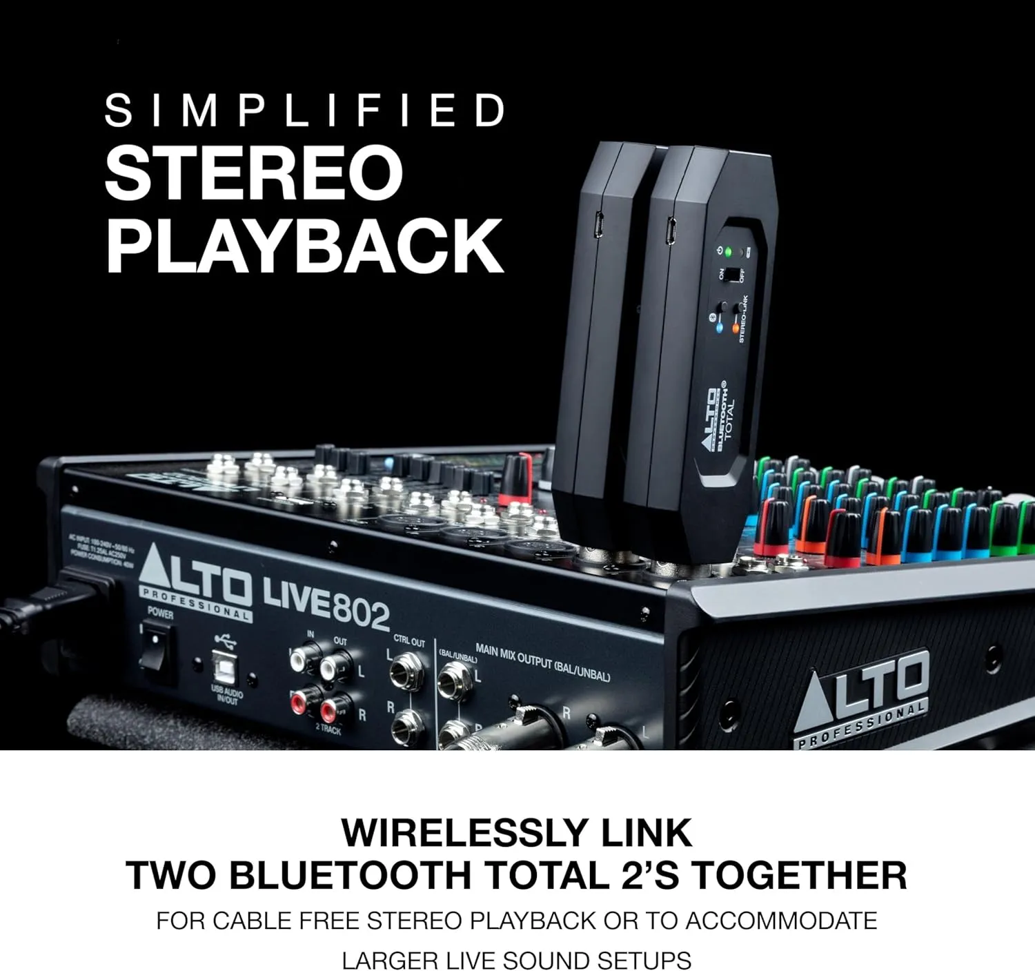 ALTO Bluetooth Total 2 - XLR Equipped Rechargeable Bluetooth Receiver For Mixing Desk / Audio Mixer Setups and Active PA systems